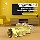 F-Stecker 7mm 10x + F-Verbinder 5X vergoldet | Gummidichtung | breite Mutter schraubbar | Verlängerung für Koaxial Antennenkabel Koax SAT Kabel | BK Anlagen | Satelliten LNB F Stecker + Verbinder Set