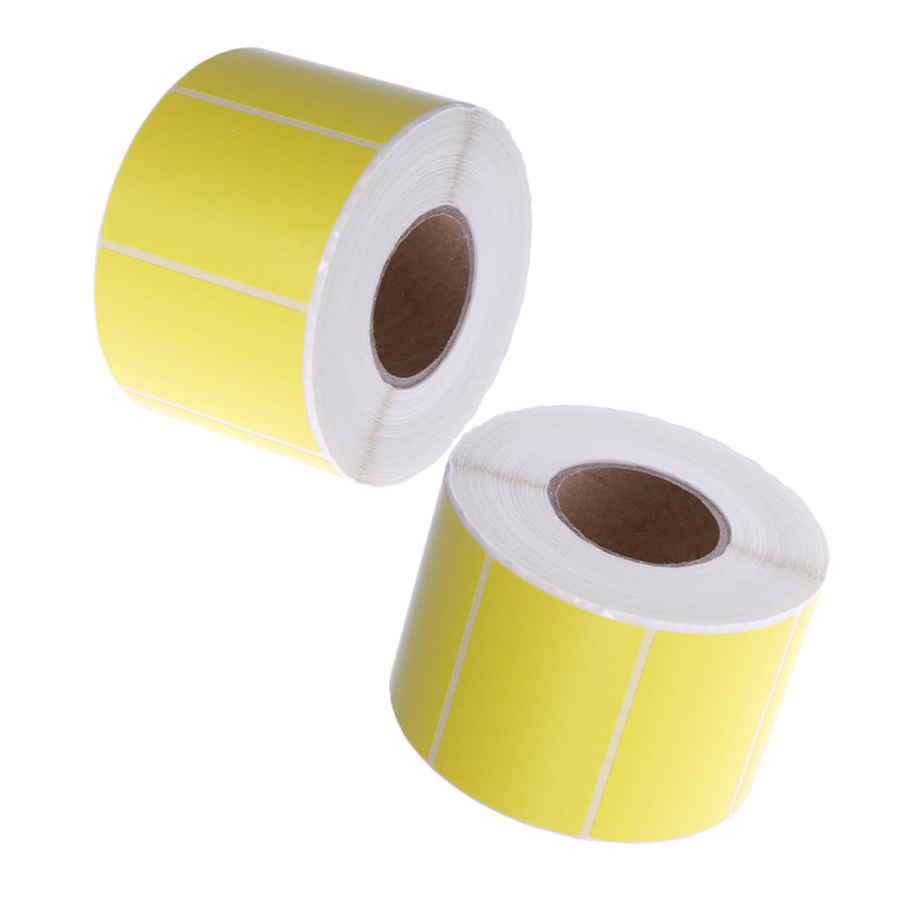 2 rouleaux Étiquettes Thermiques Autocollantes Mat Jaune Résistantes à Eau pour Impression et Codes Barres de Étiquettes pour Bureau et Expédition
