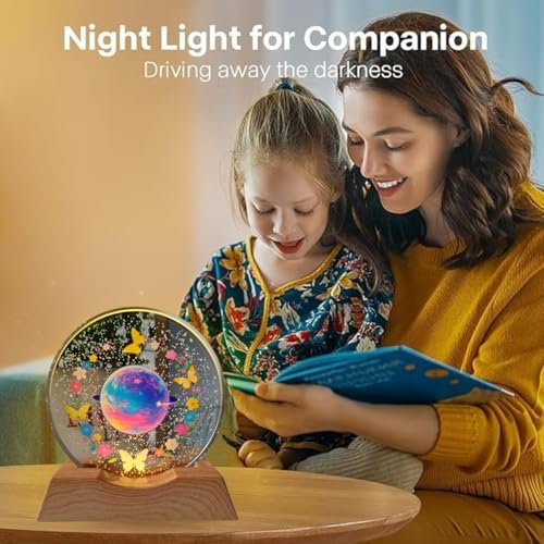 Image of 3D Acrylic LED Night Light - Warm White & Colorful Butterfly Design with Durable Plastic Base, Decorative Table Lamp for Bedroom, Living Room, Kids Room, Study & Home Decor Gifting