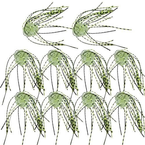 Hperu 10Pcs Dice Fishing Bait, Whisker Design PVC Lure, Slow Sinking for Freshwater Saltwater