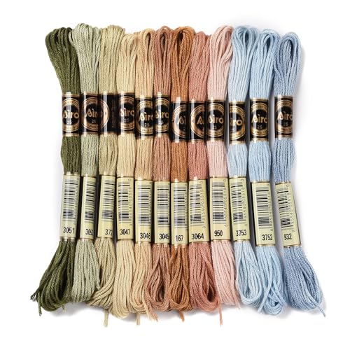 Image of FASHEWELRY 105 Yards Crewel Cross Stitch Floss for Jewelry Making, 1mm Polyester Embroidery Floss Thread Embroidery Thread Bulk for Bracelet Knitting Stitch Supply (Rainbow)