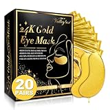 24K Gold Augenpads, Goldene Kühlung feuchtigkeitsspendende Augenmaske für dunkle Kreise Schwellungen geschwollene Augen, Anti-Aging-Gelpads zur Selbstpflege für falten, Augenringe und Tränensäcke