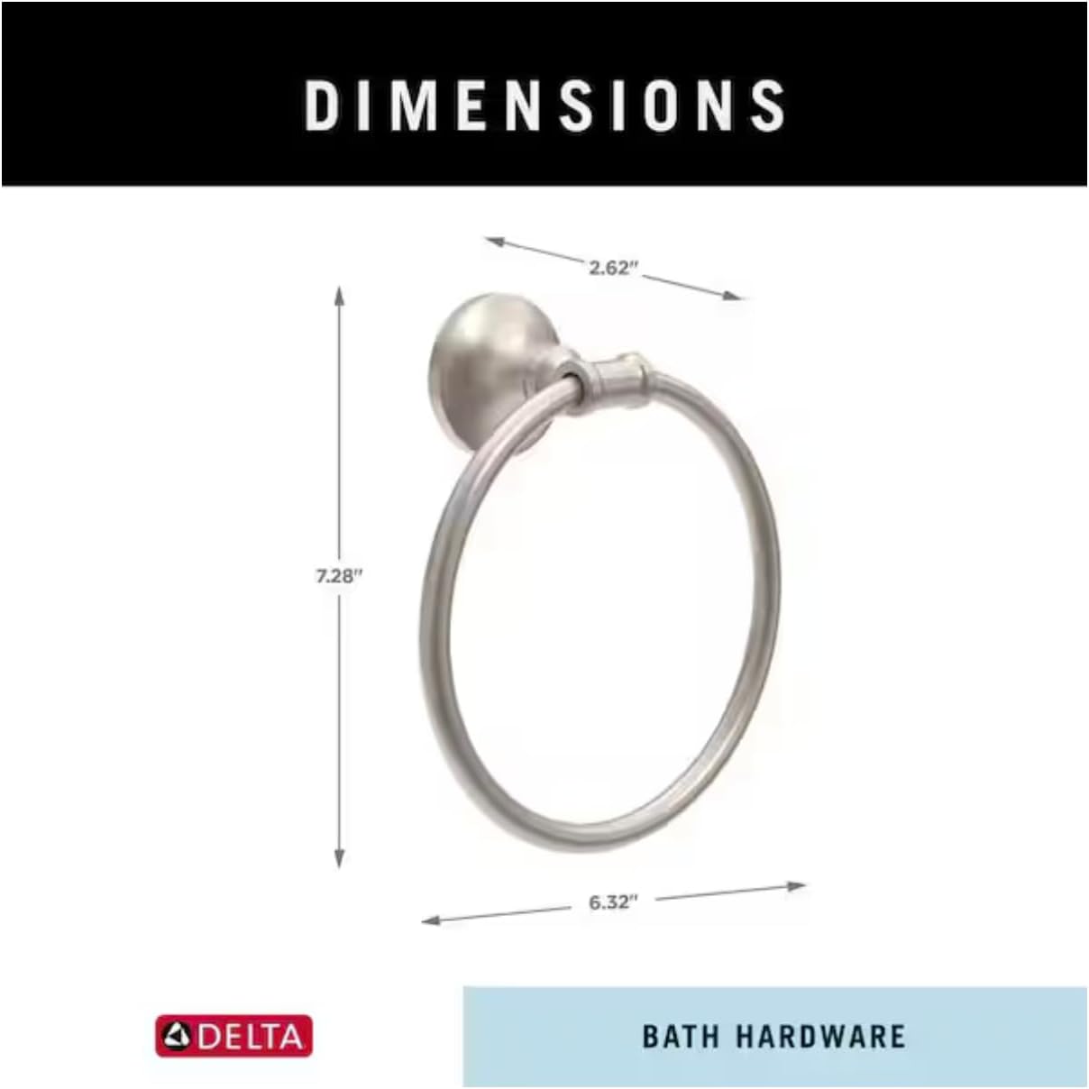 Delta CML46-BN Chamberlain Bath Towel Ring Brushed Nickel Finish