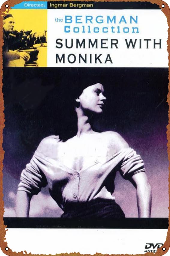 Sommaren med Monika Poster Vintage Tin Sign for Bar Cafe Office Home Wall Decor Gift 12 X 8 inch