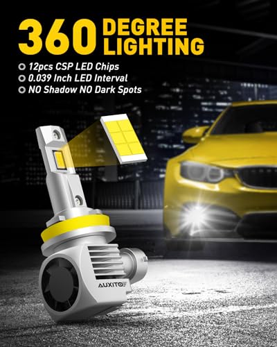 Image of AUXITO H11 LED Bulbs, 20000LM 100W Per Set, 6000K Cool White, H8 H9 LED Light Bulbs for Fog Lights, Plug and Play, Pack of 2 Q16