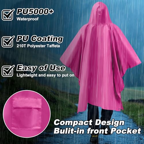 Poncho de pluie imperméable léger coupe-vent avec capuche séchage rapide - 3
