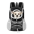 Pawaboo Pet Dog Carrier Backpack, Puppy Dog Travel Carrier Front Pack for Small Medium Dogs Cats, Adjustable Breathable Dog Carrying Backpack with Safety Strips for Hiking Travel Outdoors, Black S
