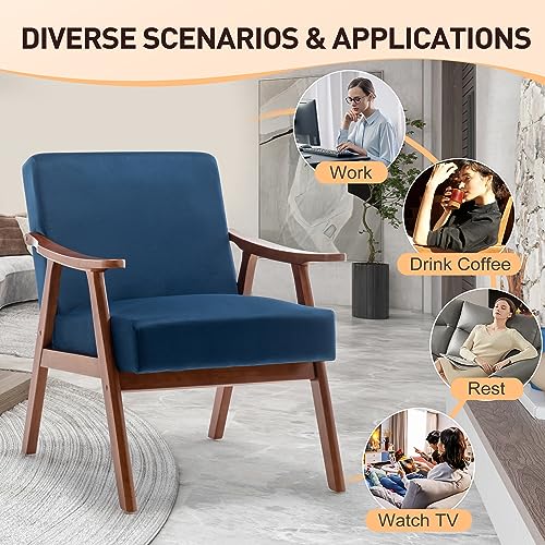 Sillón Plegable Terciopelo Azul miniatura 5