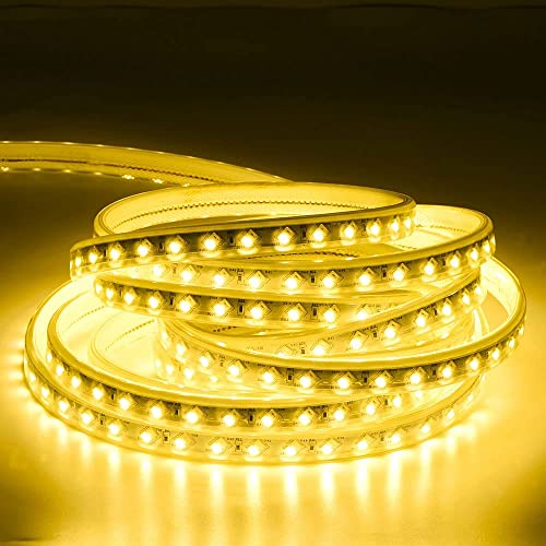 Image of DOJI 2835 SMD 120LEDs /meter LED Strip Rope Light Waterproof Outdoor Flexible Light with Connector for Diwali, Christmas, Indoor and Outdoor Decoration. (5 Meter, Warmwhite)