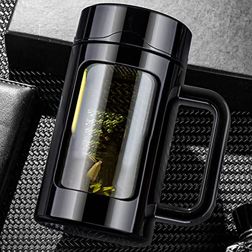Paracity Tea Infuser Bottle With Handle, Tea Tumbler Double Wall Borosilicate, Travel Tea Bottle Sealed Leakproof With Strainer For Loose Leaf Tea, Gifts For Men And Women … #TOP2