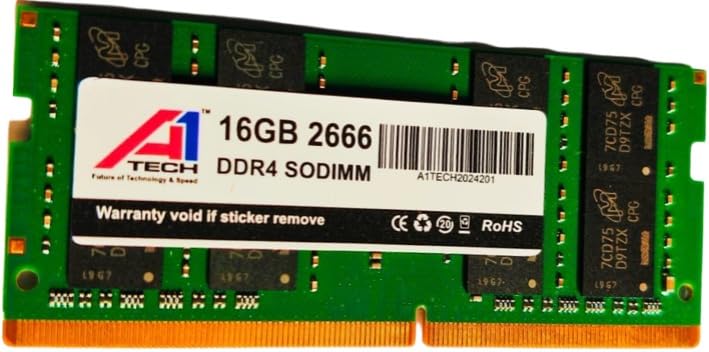 Image of 16GB 2666MHz SO-DIMM DDR4 Laptop Memory, Single RAM Module, Supports Intel Support, Fast Data Transfer, Enhanced Efficiency, A1TECH2024201 (5 Year Warranty)