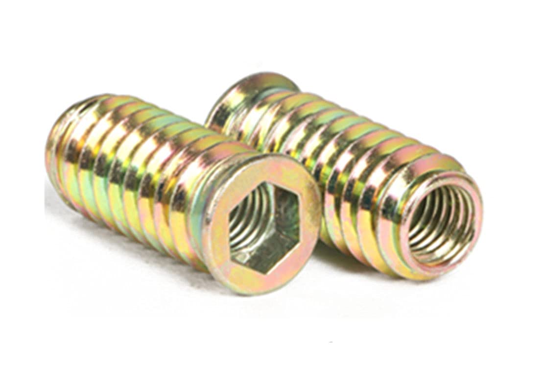 20 pezzi boccole filettate, dadi a testa esagonale, in acciaio al carbonio zincato, M6 M8 M10, filettatura completa Hex (M6 x 13 mm)