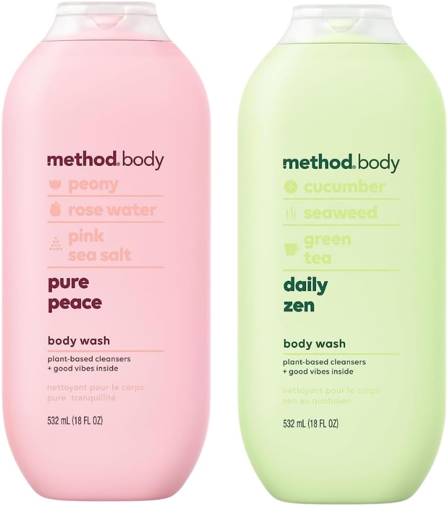Body Body Wash - Deep Detox & Pure Peace - Set of 2 (Each 18 fl oz 532 ml)