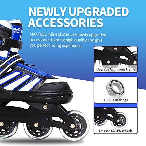 MAXFREE Adjustable Inline Skates, Fitness Roller Skates with High-Performance Wheels for Adults & Teen, Outdoor & Indoor - Thumbnail 7