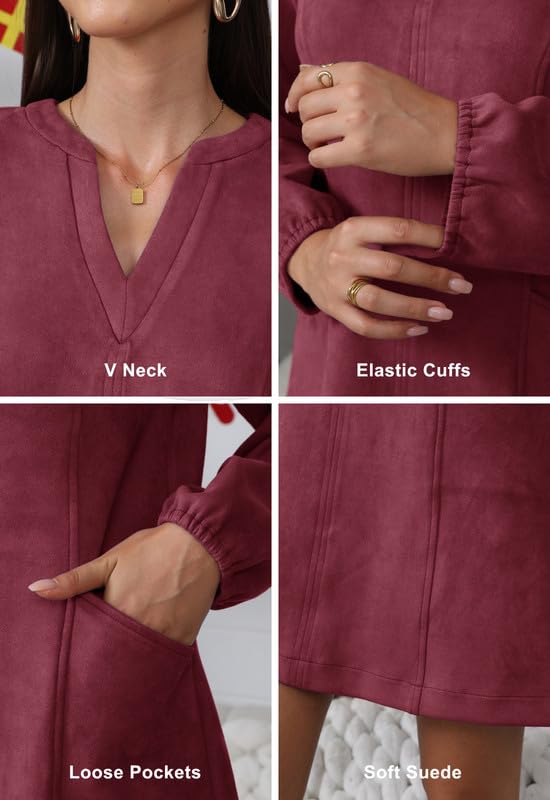 Robe d'automne rouge en A avec poches : finitions soignées JayscreateEU