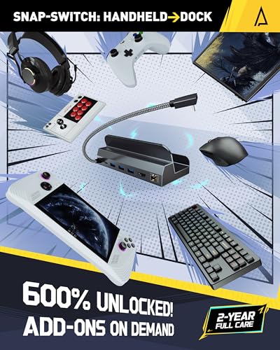 Image of Maxonar 6 in 1 Loot Docking Station (Hyper-Grip, HDMI 2.1, 4K@120Hz) for ASUS ROG Ally X /Steam Deck OLED /Legion Go /MSI Claw with HDMI 2.1, 3*USB-A 3.0, 1000Mbps Ethernet, 100W USB-C Charge