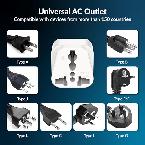Image of Destinio India to USA Converter Plug for Travel - Universal Type B Adapter for Canada Japan & More | Indian Pin Compatible Charger Connector for Laptop Mobile | CE Certified RoHS Compliant (Pack of 2)