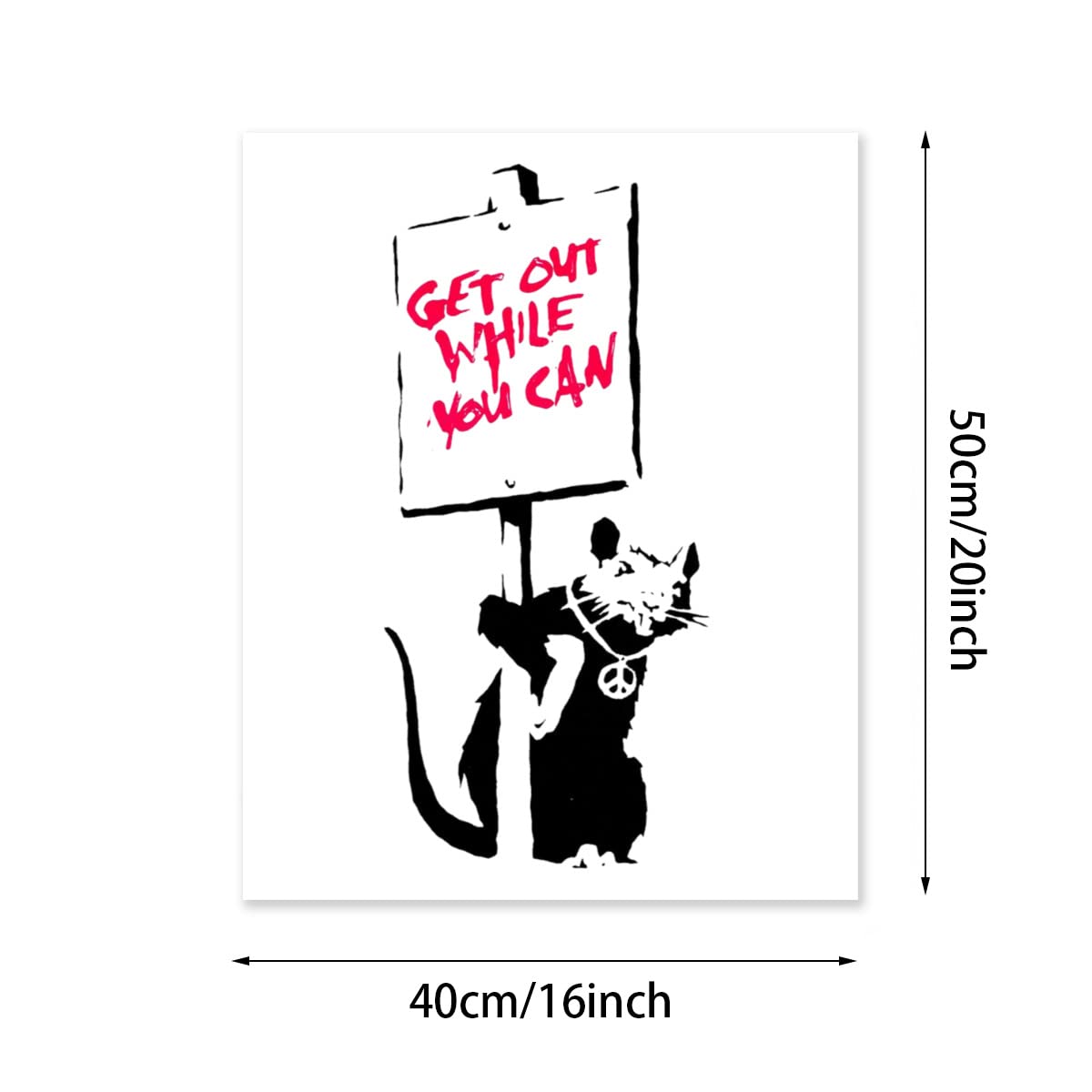 アートポスター/バンクシー・GET OUTネズミ Amazon.co.jp: 油絵画 アートポスター Banksy バンクシー ネズミ