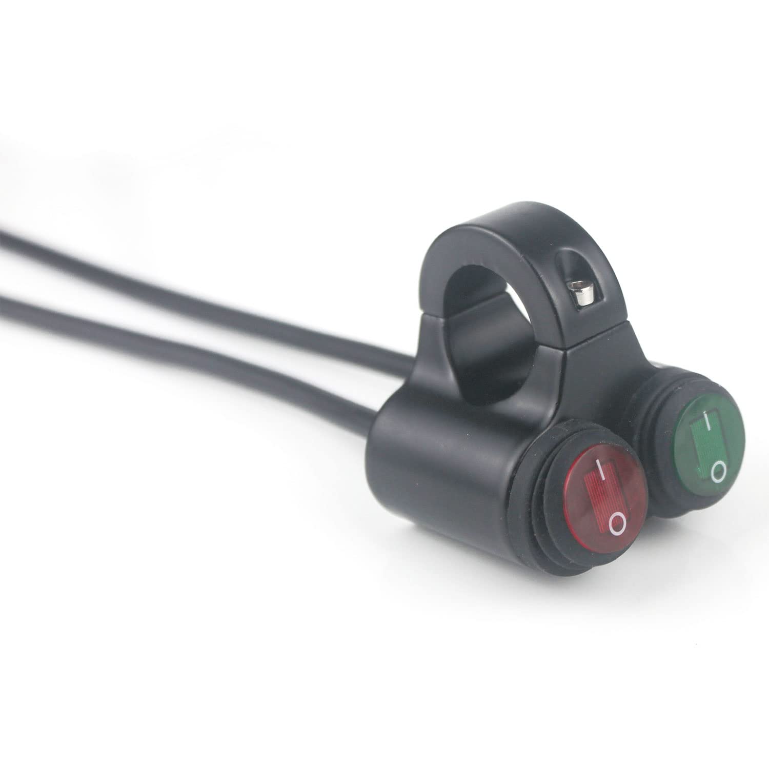 Universal Motorrad Lenkerschalter, Wasserdichter 22mm 12V ATV Druckknopfschalter Scheinwerfer Warnblinklicht Nebelscheinwerfer O/I Doppelsteuerschalter