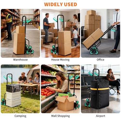 Carretilla de escalera resistente 440 lb con mango telescópico miniatura 6