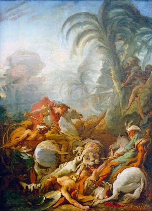 Posters et art François Boucher Tigerjagd pour grand mur vide