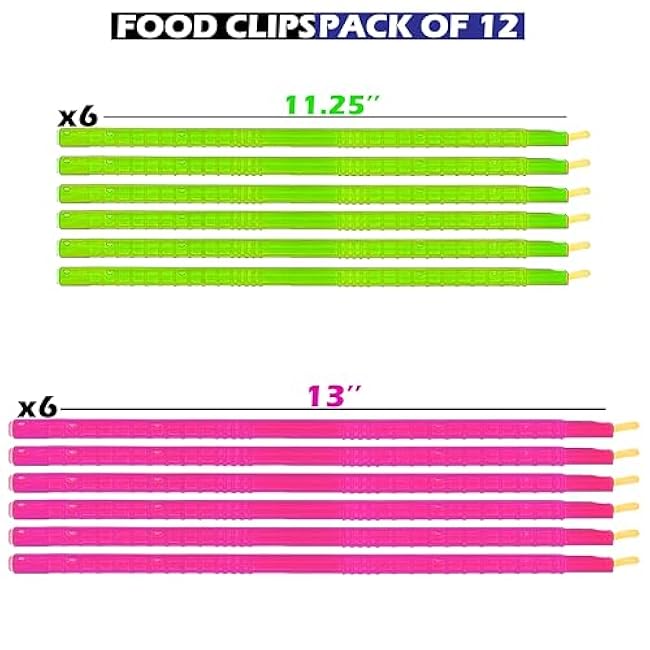 Xanzo Food Clips - 12 Durable, Reusable Bag Sealer Clips for Kitchen Storage & Freshness, Airtight Chip Bag Closers, Eco-Friendly, Color Coded Food Organization Tools (Large (Pack of 12))