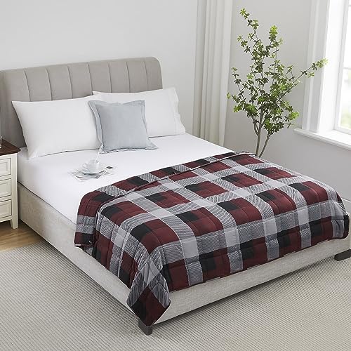 L'AGRATY Weighted Blanket - 60"x80" 25lbs Cooling Breathable Heavy Blanket Microfiber Material with Glass Beads for Adult All-Season Summer Fall Winter Soft Thick Comfort