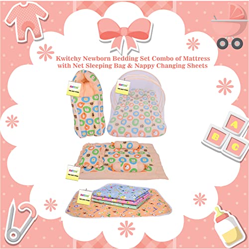 Image of Kwitchy New Born Baby Bedding Set Essential Combo Pack (0-6 Months) (4PCS Set)