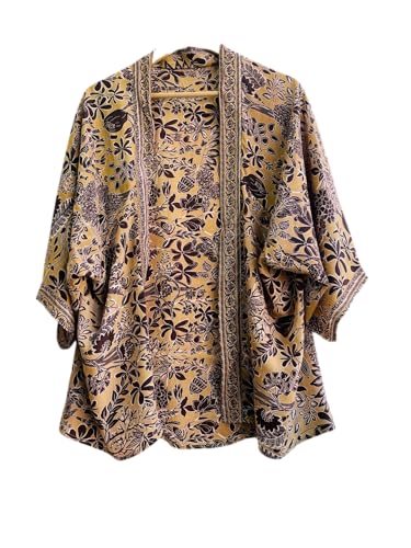 Silk Short Duster Jacket –bohemian Kimono for Casual Summer Vibes and Beach Relaxation Cardigan Beach Kimono Open Front Swimsuit Cover