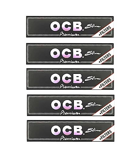 OCB Lot de 5 Paquets de 32 Feuilles Noir Slim + Filtres