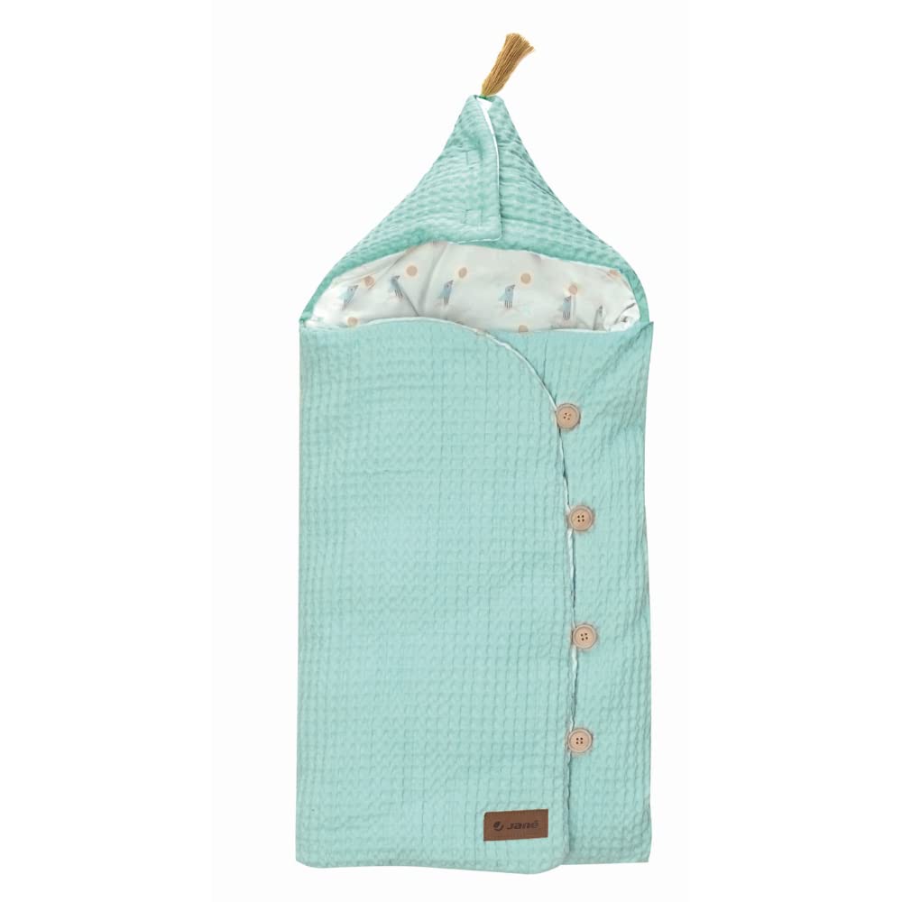 Jané MIMS +, Saco Arrullo con Capucha, Cremallera Inferior, 95% Algodón, 5% Elastano, Universal, a Partir de 0 Meses, Azul
