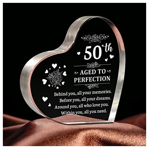 50th Birthday Gifts for Women Men, Personalized 50th Birthday Decorations Women Men , 50 Year Old Gifts for Women Men Wife Husband Sister Brother Bestfriend Coworker - Acrylic Paperweight Keepsake