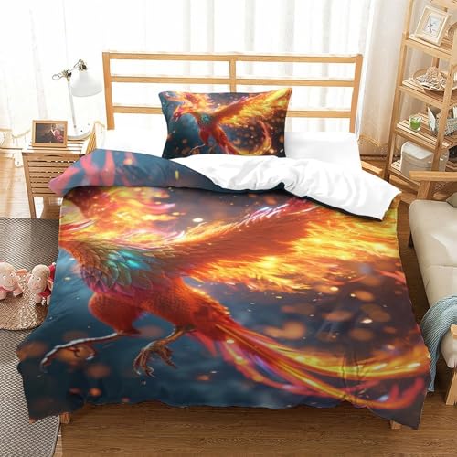 Housses de couettes ptérosaure de feu 3D microfibre lit single