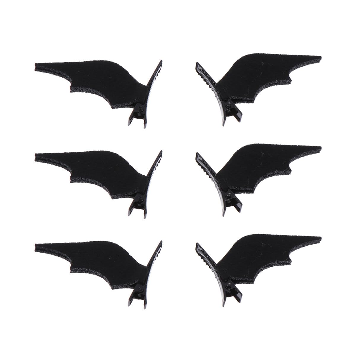Luxshiny Devil Wings Hair Clip Set - 6 Black Non Woven Clips for Halloween Party Use Cute Bat Wing Barrettes for Girls and Women