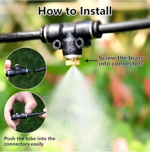 Image of DIY Misting System Kit with Nozzles, Mist Pump, Pipe, Connectors etc. for Terrace /Balcony /Garden cooling /Animal Husbandry /Hydroponics /Fish Farming (10 NOZZAL AND 25FEET PIPE)