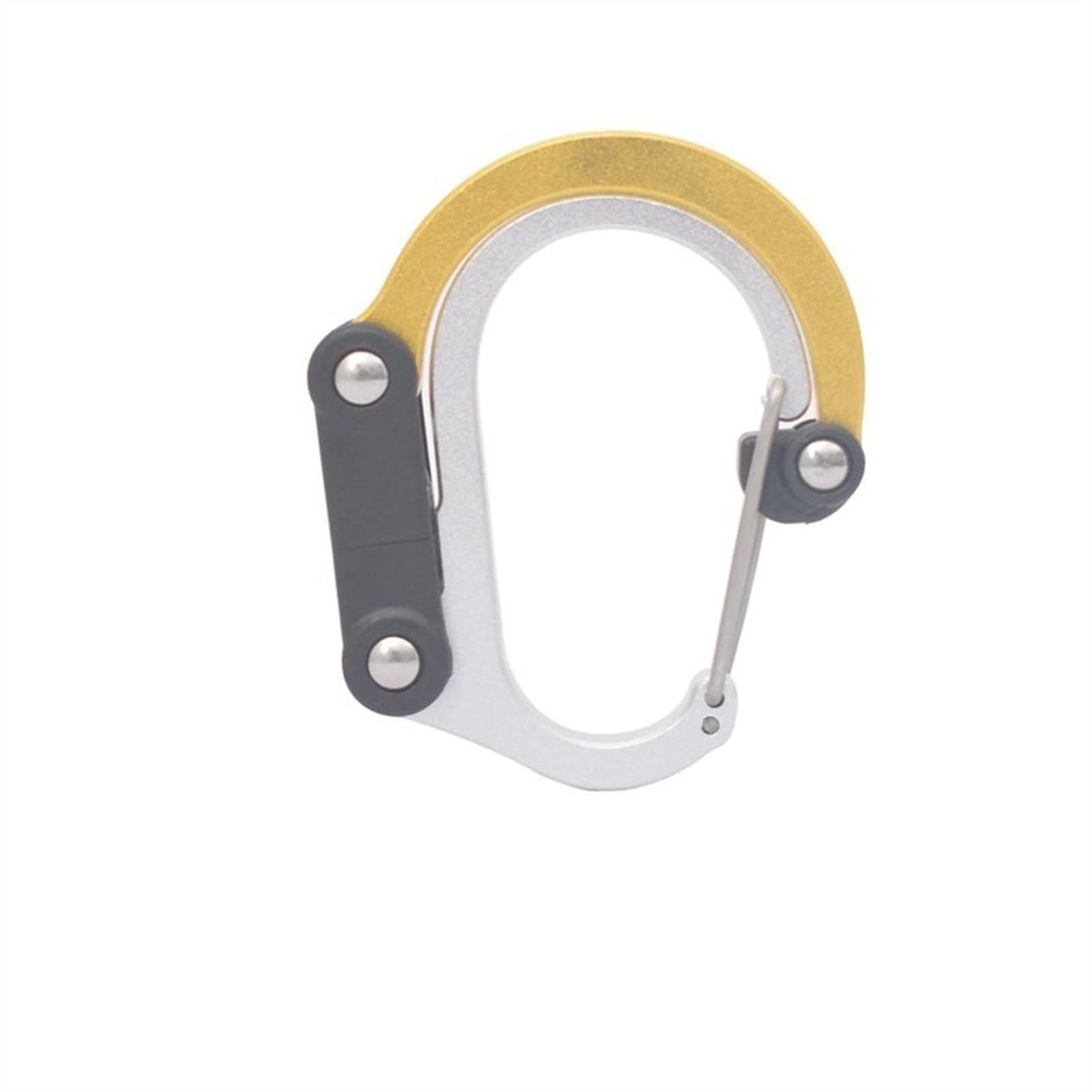Mosquetón, Mosquetón con Gancho Giratorio y Clip híbrido, sin Bloqueo, Resistente, for Camping, Pesca, Senderismo, Viajes Mochilas(Gold)