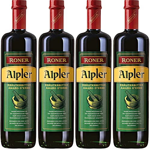 Roner Alpler Kräuterbitter Kräuterlikör 40% Italien I Versanel Paket (4 x 0,7l)
