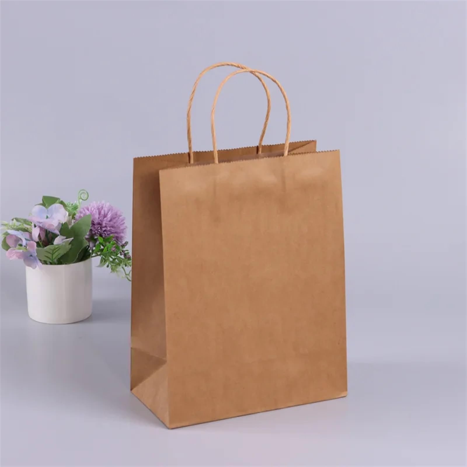 Sacchetti Carta Kraft Borse di carta for feste Kraft for la spesa for donne for caramelle for souvenir nozze Imballaggio borsa a mano(27x21x11cmWhite)