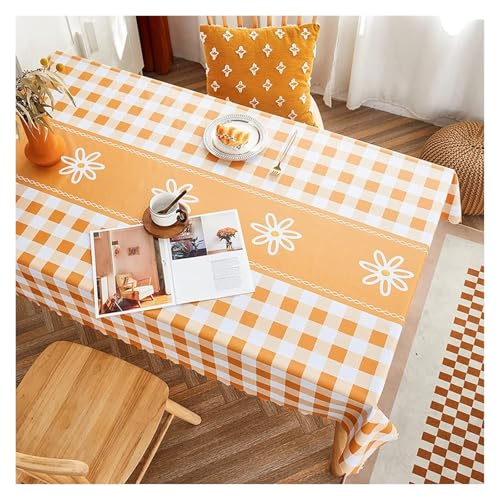 Nappe sans plis orange 120x160 cm pour repas sans repassage - 2