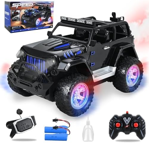 Voiture Télécommandée 1:18 Enfant – LED, 2,4 GHz, Pneus Caoutchouc, Dès 3 Ans – Rouge