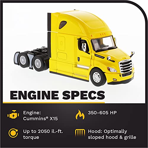 Modelo Diecast Masters Freightliner Cascadia 1:50 Amarillo miniatura 3