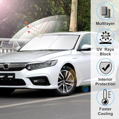 Image of Windshield Sun Shade Foldable Reflective Sunshade Fit for 2018-2022 Honda Accord Sedan Accessories Window Shade Sun Visor Heat Protection Keeps Car Cool