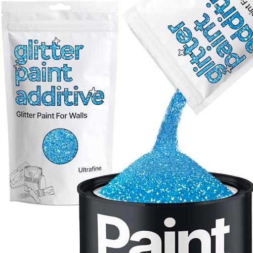 Ocean Blue Glitter Paint Additive for Walls Ultrafine 100g / 3.5oz | Glitter Additive Sparkle for Interior & Exterior Wall Paint, Furniture, Varnish | Hemway