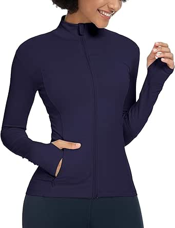 QUEENIEKE womens running jacket full zip workout scrub jacket for women yoga top