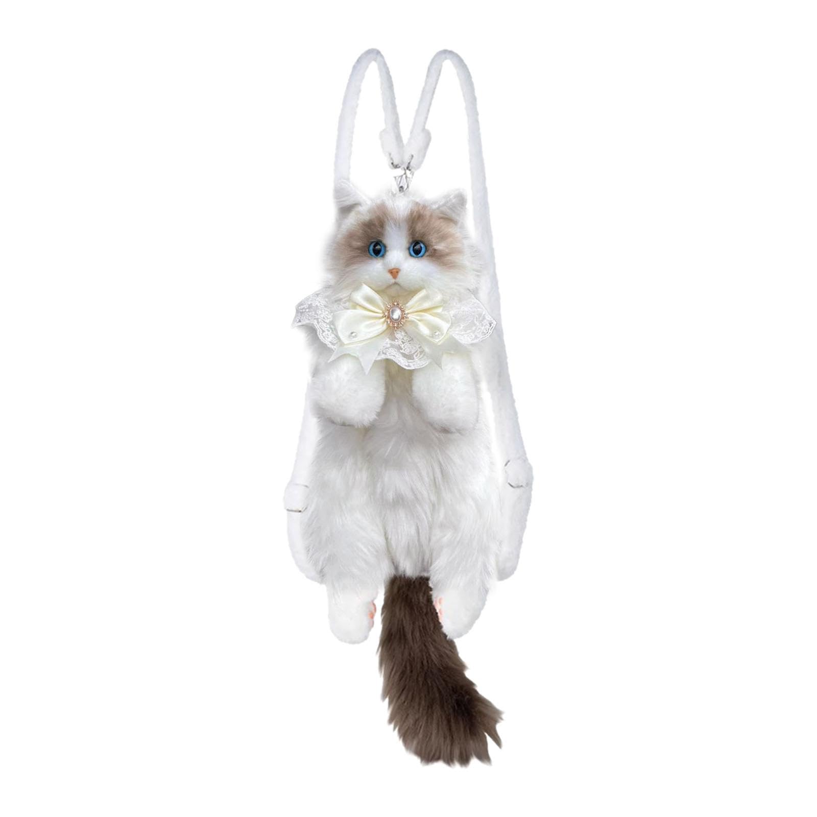 Cute Cat Plush Backpack Soft Plush Bag for Pet Lovers Women Children-image-46