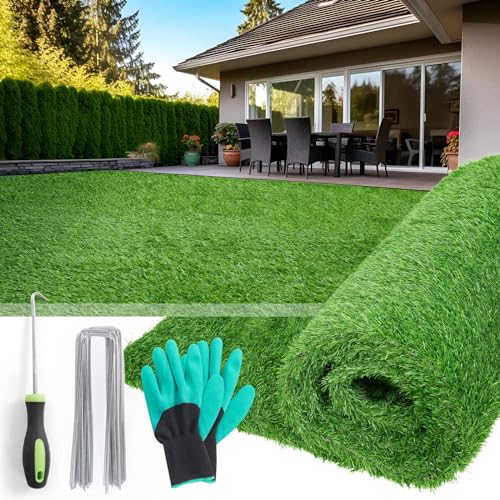 Image of Artificial Grass Turf Indoor Outdoor, 5x8ft Realistic Fake Grass Mat