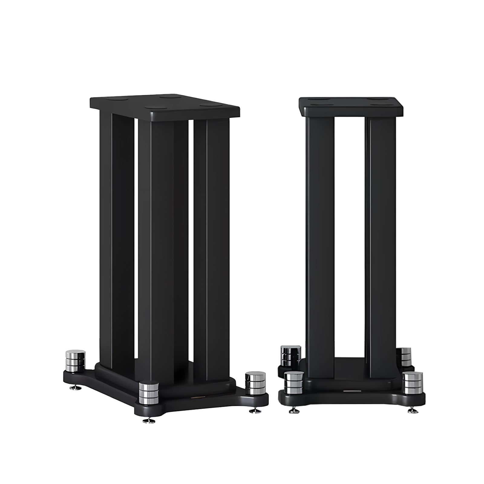 A Pair of Universal Speaker Stands, Heavy Duty Speaker Stands Holds Bookshelf Speaker Satellite Speaker Large Speaker, Vibration-Absorbing MDF Design, Holds 88lbs Speaker (Black, 80cm/31.4in)
