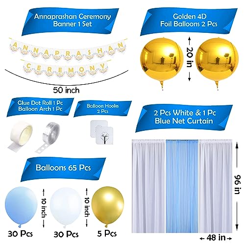 Image of Party Propz Annaprashan Decoration Items- 75pcs Rice Ceremony Decorations Items / Annaprasana Backdrop / Baby Rice Ceremony Decorations / Annaprasana Decoration Backdrop /Annaprashan Banner(Cardstock)