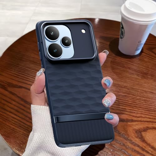 Image of Pikkme Back Cover for Realme P4 5G Camera Protection 3D Hexa Cube Design Silicone Protective Bumper Case (Blue)