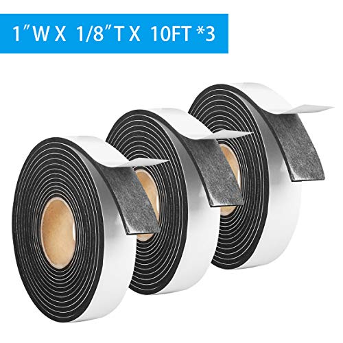 3 Pack Foam Tape Weather Stripping Window Insulation,1"Wx1/8"T High Density Soundproof Seal Strip,Adhesive